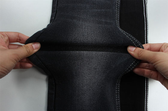 پارچه ی Full Lycra Satin Weave Black Black High Stretch Denim پارچه ای با رنگ های سیاه و سفید