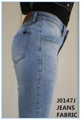 پارچه 10oz 339g Poly Cotton Lycra پارچه ای نخی و پلی استر الاستین برای شلوار جین زنان