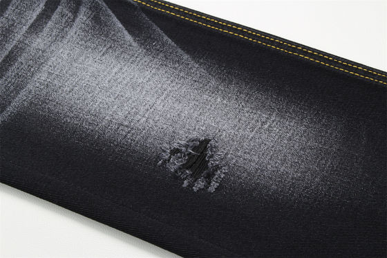 قیمت خوب پارچه جین مشکی 10.5 اونس، خشک، 100% کتان، مشکی و پشت مشکی، برای شلوار جین استایل دوست پسر، حس نرم زنانه آنلاین