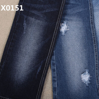 قیمت خوب پارچه جین اسپندکس پنبه‌ای ۱۰ اونسی آبی نیلی مقرون به صرفه با کیفیت بالا، کشسانی خوب، سبک پسرانه تمیز آنلاین