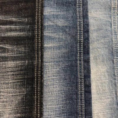 12.6oz پارچه جین 99٪ پنبه 1٪ Spandex Twill Slub Stretch Crosshatch پارچه جین